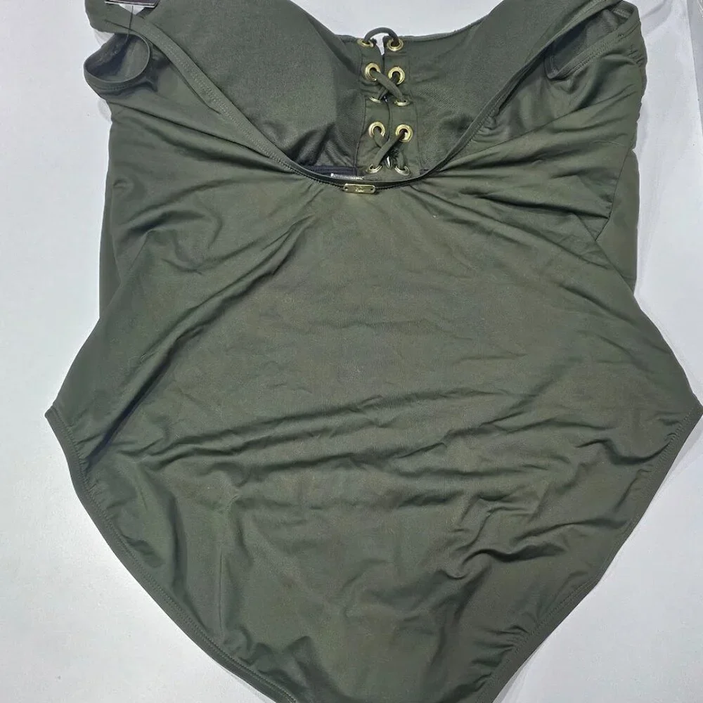 Lauren Ralph Lauren Plus Lace-up One-Piece Swimsuit - Picture 6 of 9
